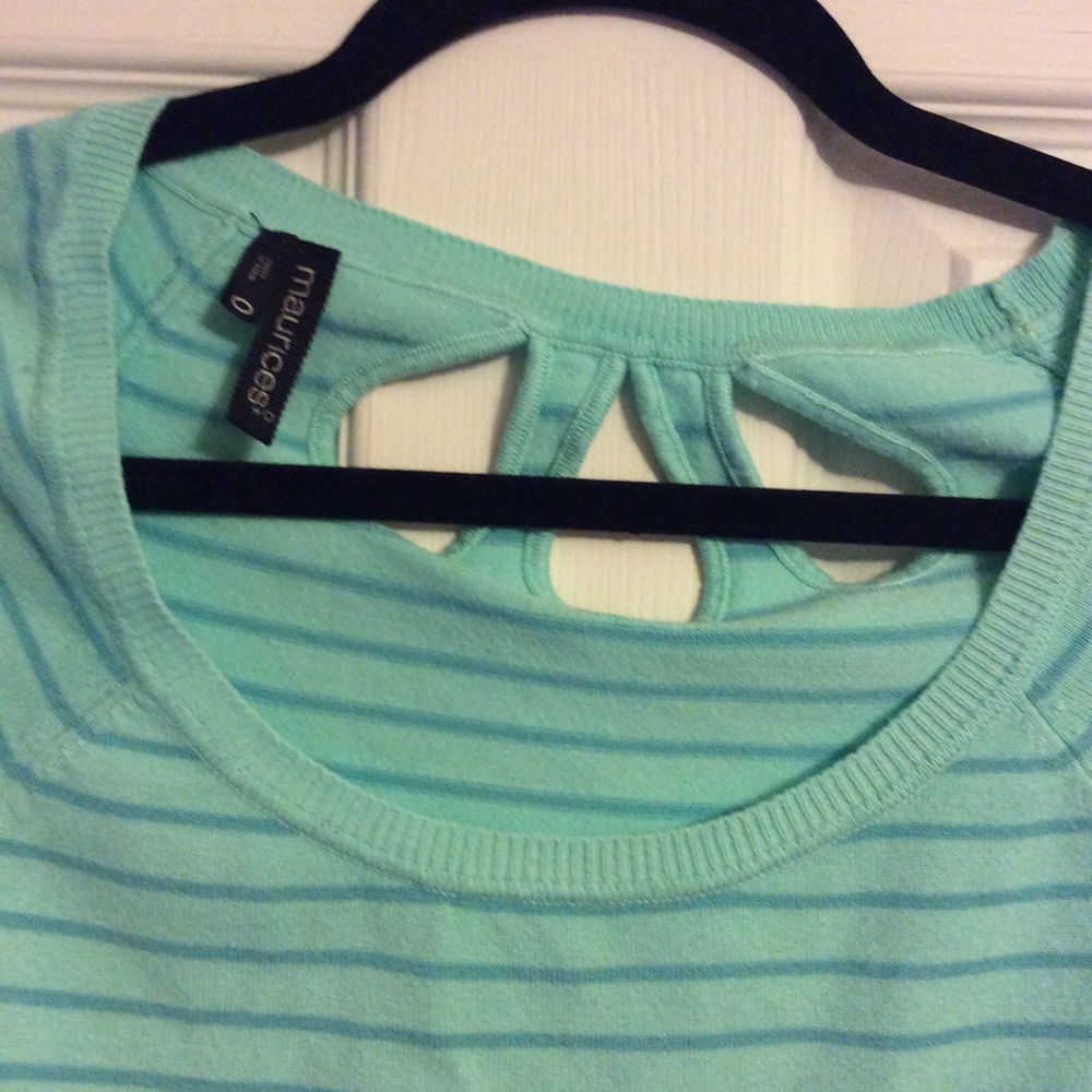 Cute mint green striped Maurice’s shirt